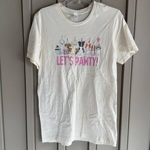 Bella Canvas ‘Let’s Pawty’ Cream Short Sleeve Shirt size Medium